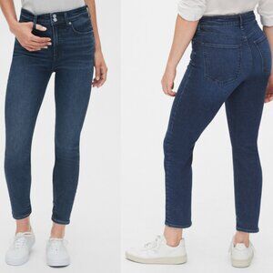 GAP Women Size 16/33R Cigarette Dark Indigo High Rise Denim Jeans